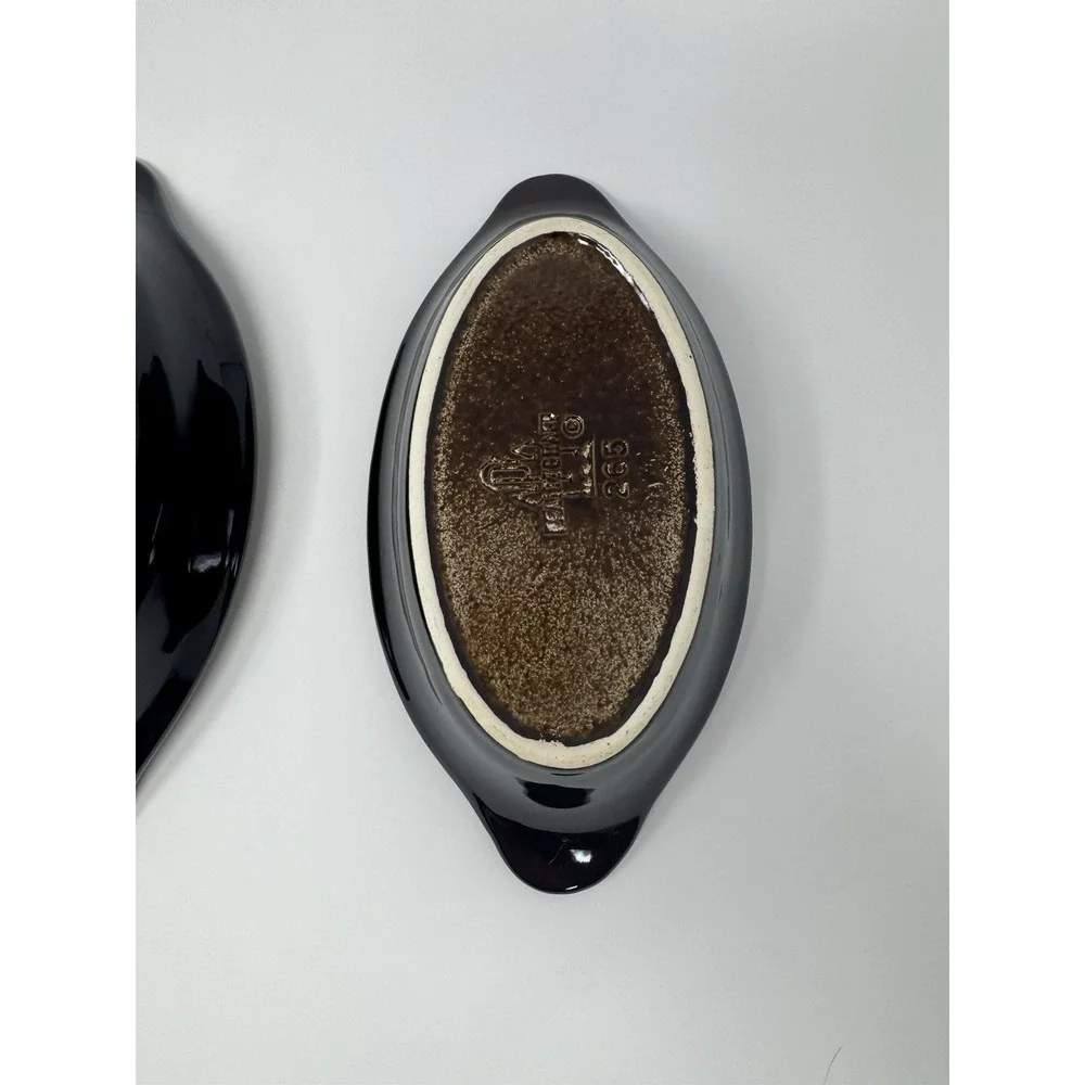 Pfaltzgraff Brown Drip 265 Au Gratin Oval Dishes Set of 3 Vintage Oven Safe